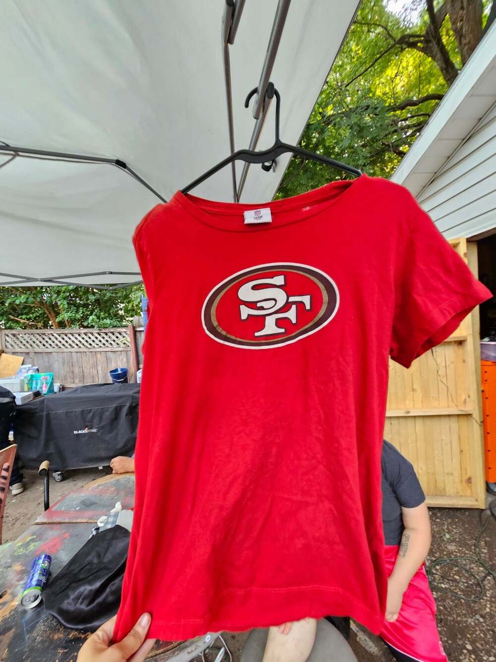 San Francisco 49ers Willis #52 Red NFL Team Apparel Womens T-Shirt
